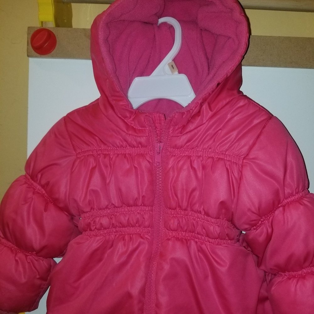 pink winter jacket 12 to 18 months